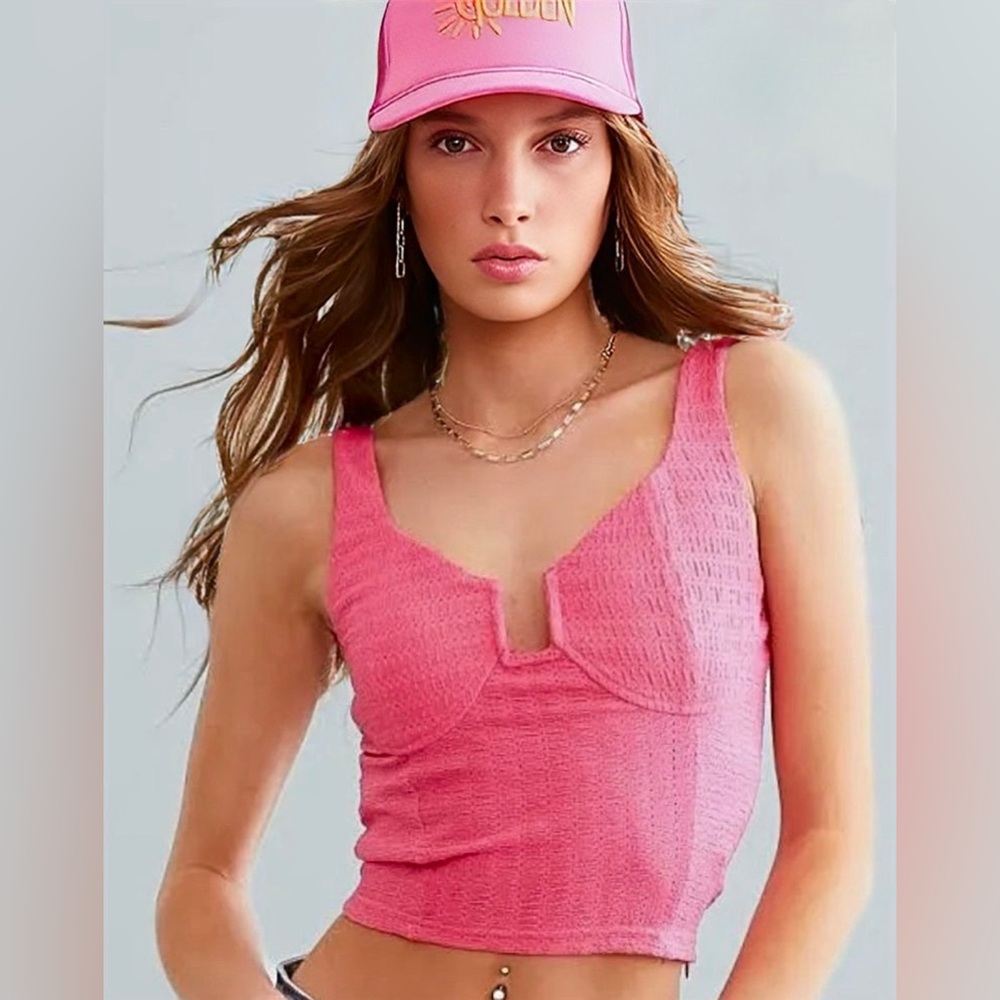 Willow + Root Vibrant Pink Corset Top